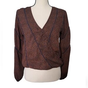 Sienna Sky Long Sleeve Sheer Top Size Small